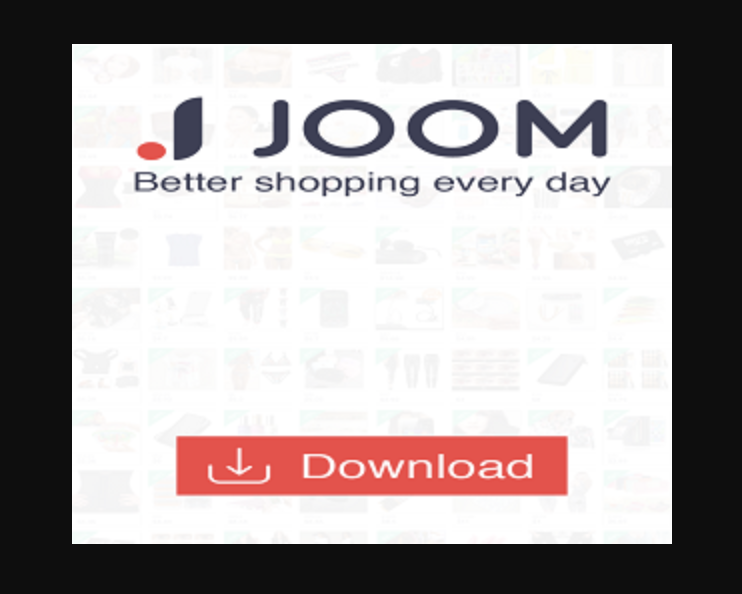 Screenshot of a Joom shopping ad with a download button